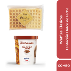 COMBO Waffles Clasicos Rible y Tentacion Dulce de leche Grido
