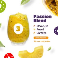 Smooothie pack “passion blend” (maracuyá, ananá y durazno) Easy Frut x 600gr N3