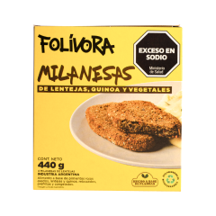 Milanesa de Lentejas, Quinoa y Vegetales Asados Folivora 440gr